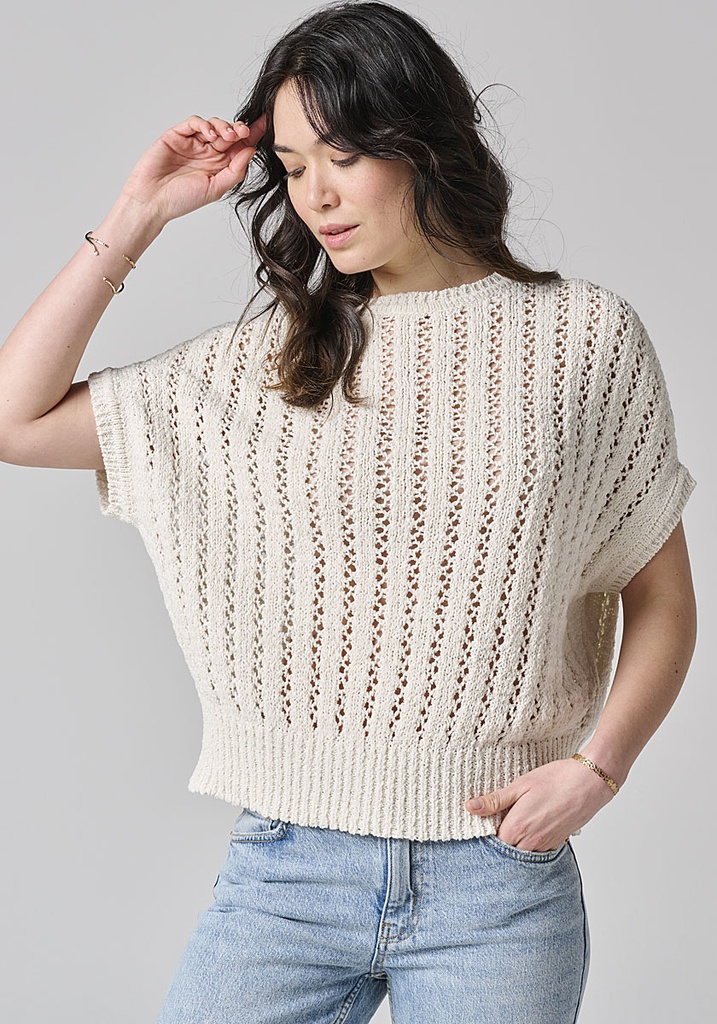 Pull femme ajour en coton organique